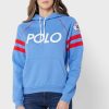 Hanorac tricotat cu grafic Ralph Lauren de damă albastru
