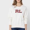 Hanorac tricotat cu grafic Ralph Lauren de damă bej Hanorac tricotat cu grafic Ralph Lauren de damă bej