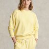 Hanorace galbene pentru damă Ralph Lauren din bumbac organic cu gât crew
