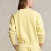 Hanorace galbene pentru damă Ralph Lauren din bumbac organic cu gât crew