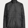 Hanorace negre Ralph Lauren hibride cu fermoar sfert pentru femei