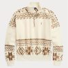 Hanorace pulover din lână, bej, Ralph Lauren, tonuri, cu motiv Fair Isle