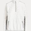 Hanorace Ralph Lauren hibride cu fermoar sfert pentru femei alb/gri