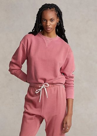 Hanorace roz pentru femei Ralph Lauren din bumbac organic