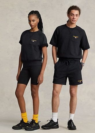 Hanorace sport cu mânecă scurtă Ralph Lauren Polo pentru femei negre