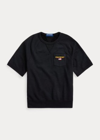Hanorace sport cu mânecă scurtă Ralph Lauren Polo pentru femei negre