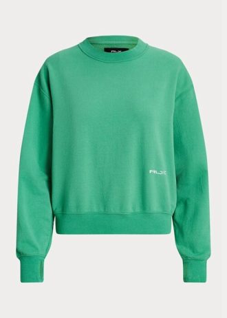 Hanorace verzi pentru femei Ralph Lauren Fleece Crewneck