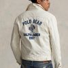 Jachete alb pentru bărbați Ralph Lauren Polo Bear brodate Jachete alb pentru bărbați Ralph Lauren Polo Bear brodate