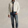 Jachete alb pentru bărbați Ralph Lauren Polo Bear brodate Jachete alb pentru bărbați Ralph Lauren Polo Bear brodate