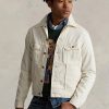 Jachete alb pentru bărbați Ralph Lauren Polo Bear brodate Jachete alb pentru bărbați Ralph Lauren Polo Bear brodate