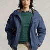 Jachete albastre pentru bărbați Ralph Lauren Twill cu glugă Jachete albastre pentru bărbați Ralph Lauren Twill cu glugă