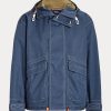 Jachete albastre pentru bărbați Ralph Lauren Twill cu glugă Jachete albastre pentru bărbați Ralph Lauren Twill cu glugă