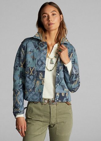 Jachete albastre pentru femei Ralph Lauren Patchwork