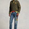 Jachete bomber din lână periată Ralph Lauren verzi pentru bărbați Jachete bomber din lână periată Ralph Lauren verzi pentru bărbați