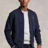 Jachete bomber din tricot dublu Ralph Lauren pentru bărbați bleumarin Jachete bomber din tricot dublu Ralph Lauren pentru bărbați bleumarin