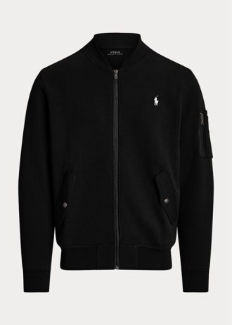 Jachete bomber din tricot dublu Ralph Lauren pentru bărbați negre