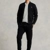 Jachete bomber din tricot dublu Ralph Lauren pentru bărbați negre Jachete bomber din tricot dublu Ralph Lauren pentru bărbați negre