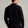 Jachete bomber din tricot dublu Ralph Lauren pentru bărbați negre Jachete bomber din tricot dublu Ralph Lauren pentru bărbați negre