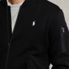 Jachete bomber din tricot dublu Ralph Lauren pentru bărbați negre Jachete bomber din tricot dublu Ralph Lauren pentru bărbați negre