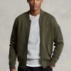 Jachete bomber din tricot dublu Ralph Lauren pentru bărbați Olive Jachete bomber din tricot dublu Ralph Lauren pentru bărbați Olive