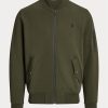 Jachete bomber din tricot dublu Ralph Lauren pentru bărbați Olive Jachete bomber din tricot dublu Ralph Lauren pentru bărbați Olive