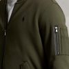 Jachete bomber din tricot dublu Ralph Lauren pentru bărbați Olive Jachete bomber din tricot dublu Ralph Lauren pentru bărbați Olive