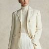 Jachete crem Ralph Lauren din amestec de lână pentru femei Jachete crem Ralph Lauren din amestec de lână pentru femei