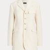 Jachete crem Ralph Lauren din amestec de lână pentru femei Jachete crem Ralph Lauren din amestec de lână pentru femei