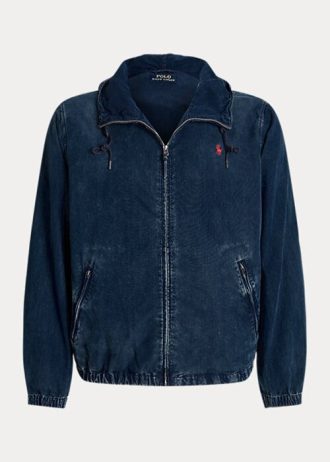 Jachete cu glugă Ralph Lauren denim pentru bărbați bleumarin