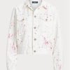 Jachete de camioner din denim alb pentru femei Ralph Lauren Pink PonyPink Pony Jachete de camioner din denim alb pentru femei Ralph Lauren Pink PonyPink Pony