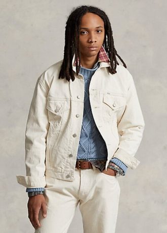 Jachete de camioner din pânză, albe, pentru bărbați, Ralph Lauren