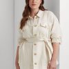 Jachete de in pentru femei Ralph Lauren, cu centură, în smoală Jachete de in pentru femei Ralph Lauren, cu centură, în smoală