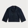 Jachete din bumbac și pânză pentru femei Ralph Lauren bleumarin Jachete din bumbac și pânză pentru femei Ralph Lauren bleumarin