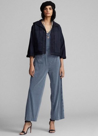 Jachete din bumbac și pânză pentru femei Ralph Lauren bleumarin Jachete din bumbac și pânză pentru femei Ralph Lauren bleumarin