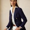 Jachete din crepon de lână Ralph Lauren Camden pentru femei bleumarin Jachete din crepon de lână Ralph Lauren Camden pentru femei bleumarin