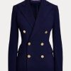 Jachete din crepon de lână Ralph Lauren Camden pentru femei bleumarin Jachete din crepon de lână Ralph Lauren Camden pentru femei bleumarin