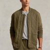 Jachete din jerseu de lux matlasate Ralph Lauren pentru bărbați Olive Jachete din jerseu de lux matlasate Ralph Lauren pentru bărbați Olive