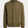 Jachete din jerseu de lux matlasate Ralph Lauren pentru bărbați Olive Jachete din jerseu de lux matlasate Ralph Lauren pentru bărbați Olive