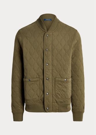 Jachete din jerseu de lux matlasate Ralph Lauren pentru bărbați Olive