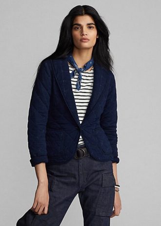 Jachete din jerseu matlasat Indigo Ralph Lauren pentru femei bleumarin Jachete din jerseu matlasat Indigo Ralph Lauren pentru femei bleumarin