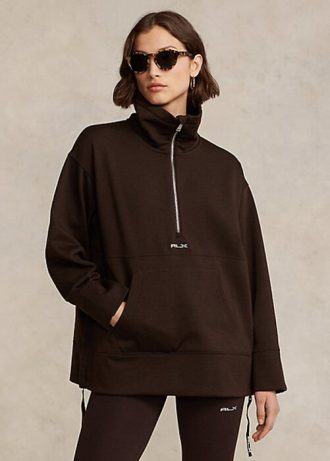 Jachete din lână Ralph Lauren, maro, cu fermoar sfert Jachete din lână Ralph Lauren, maro, cu fermoar sfert