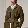 Jachete din piele de căprioară Ralph Lauren pentru bărbați Olive Jachete din piele de căprioară Ralph Lauren pentru bărbați Olive