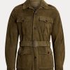 Jachete din piele de căprioară Ralph Lauren pentru bărbați Olive Jachete din piele de căprioară Ralph Lauren pentru bărbați Olive