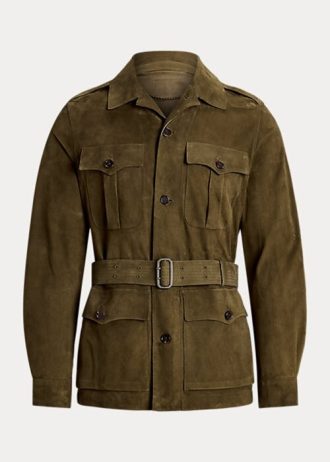 Jachete din piele de căprioară Ralph Lauren pentru bărbați Olive