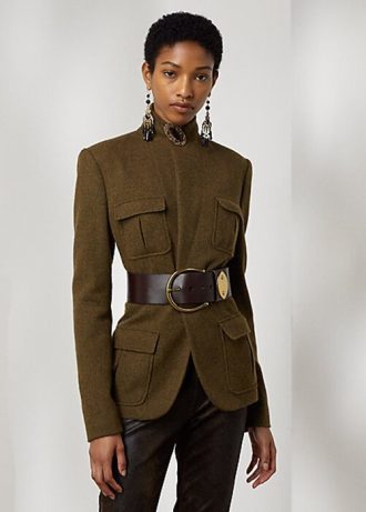 Jachete din sarg din amestec de lână Ralph Lauren Rhodri pentru femei Olive Jachete din sarg din amestec de lână Ralph Lauren Rhodri pentru femei Olive