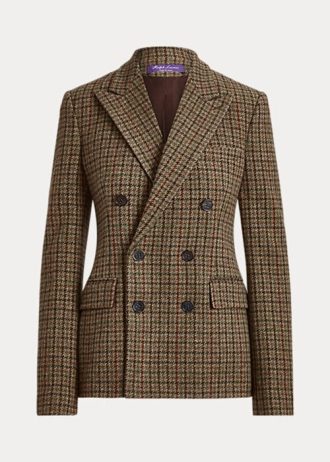 Jachete din tweed cu carouri Ralph Lauren Donaldson de damă maro Jachete din tweed cu carouri Ralph Lauren Donaldson de damă maro