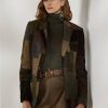 Jachete din tweed cu patchwork Ralph Lauren Hailey maro/măsliniu