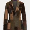 Jachete din tweed cu patchwork Ralph Lauren Hailey maro/măsliniu