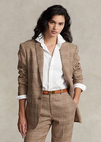 Jachete din tweed din lână și in carouri Ralph Lauren de damă maro Jachete din tweed din lână și in carouri Ralph Lauren de damă maro
