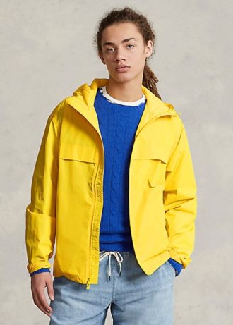 Jachete galbene pentru bărbați Ralph Lauren, hidrofuge, cu glugă